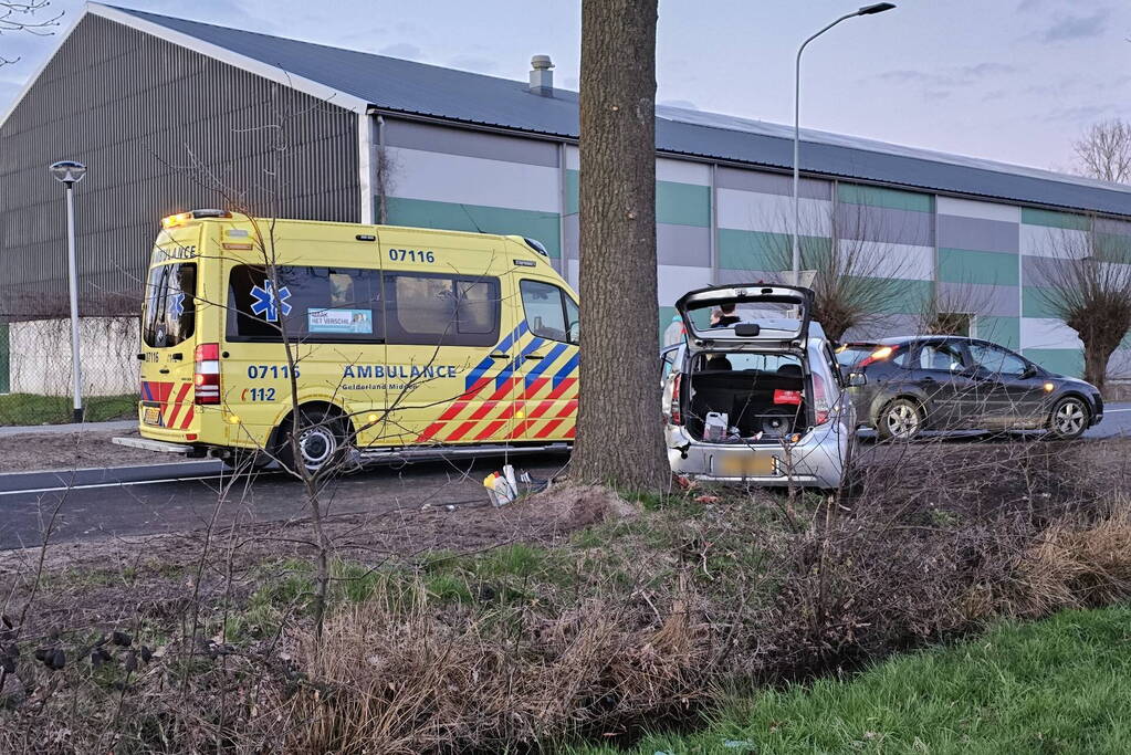 Automobilist gewond bij botsing met boom