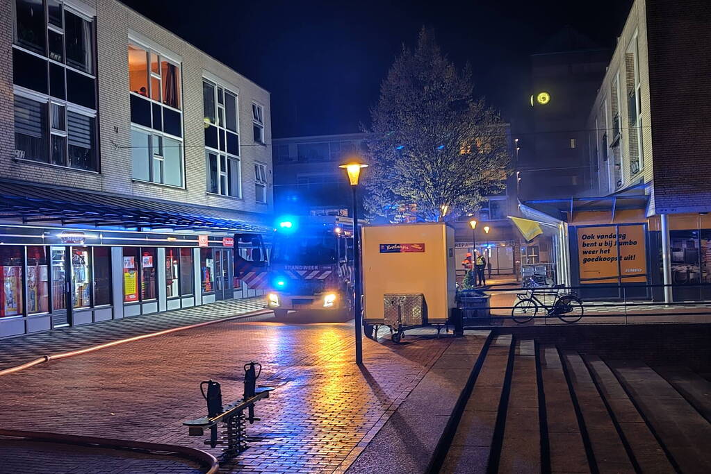 Grote brand bij Jumbo supermarkt
