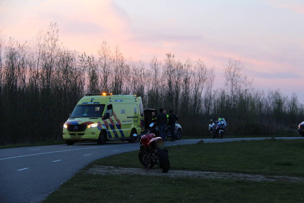 Motorrijder gewond na val
