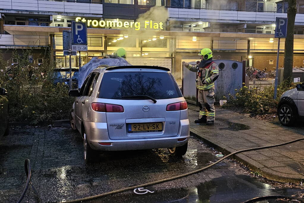Geparkeerde auto verwoest door brand