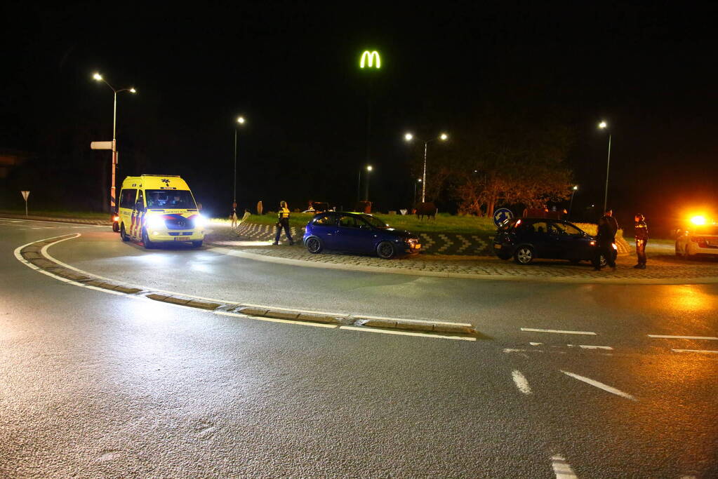Voorwiel breek af bij botsing