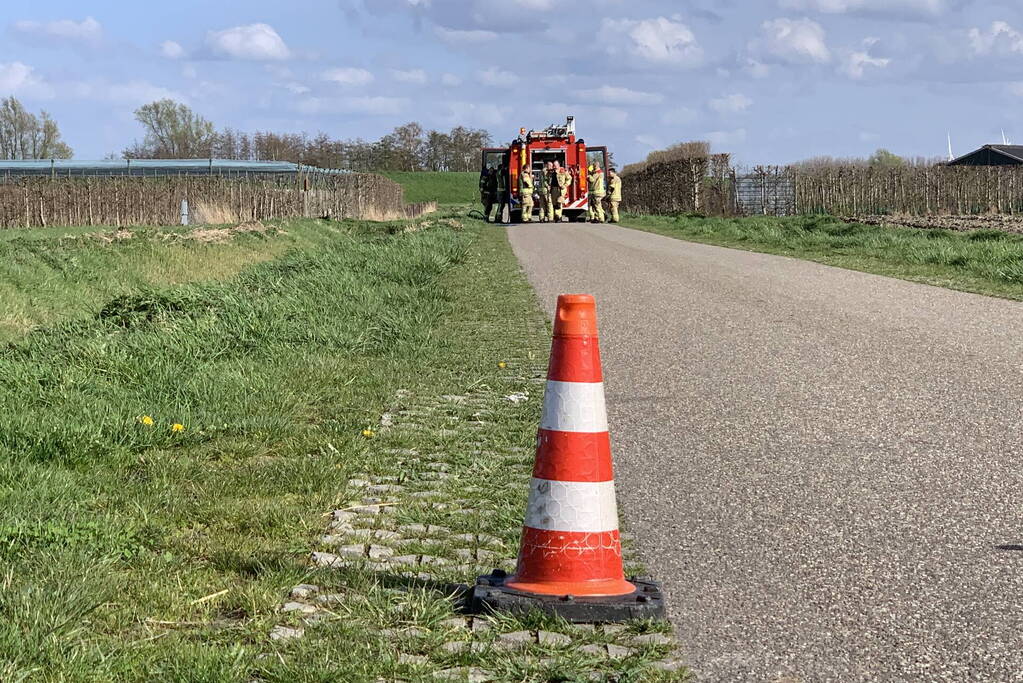 Bermbrand snel onder controle