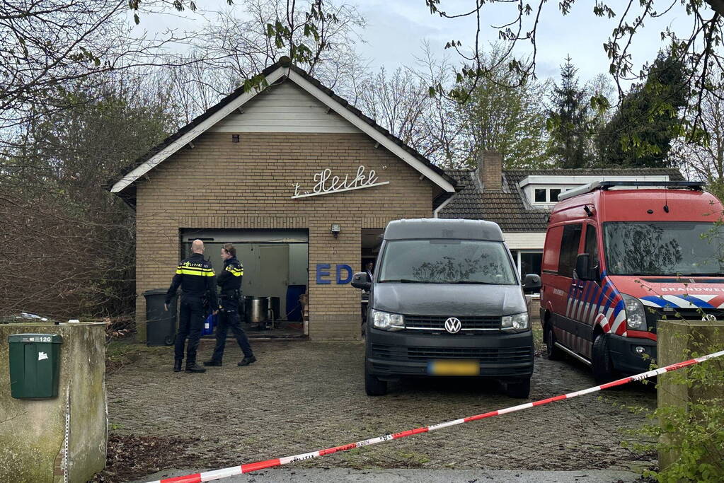 Drugslab in garage bij Woning