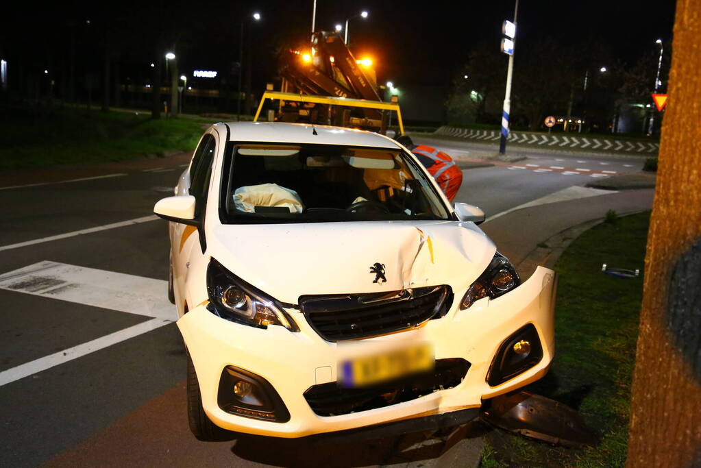 Automobilist eindigt tegen boom