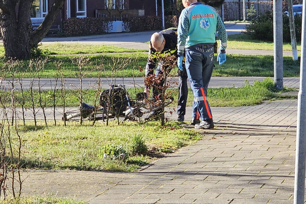 Fietser slaat over de kop bij lasercontrole