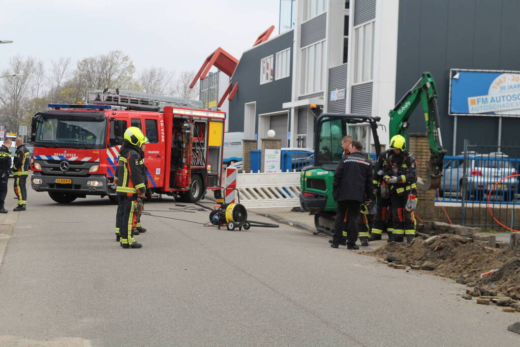 Gasleiding geraakt tijdens graafwerkzaamheden