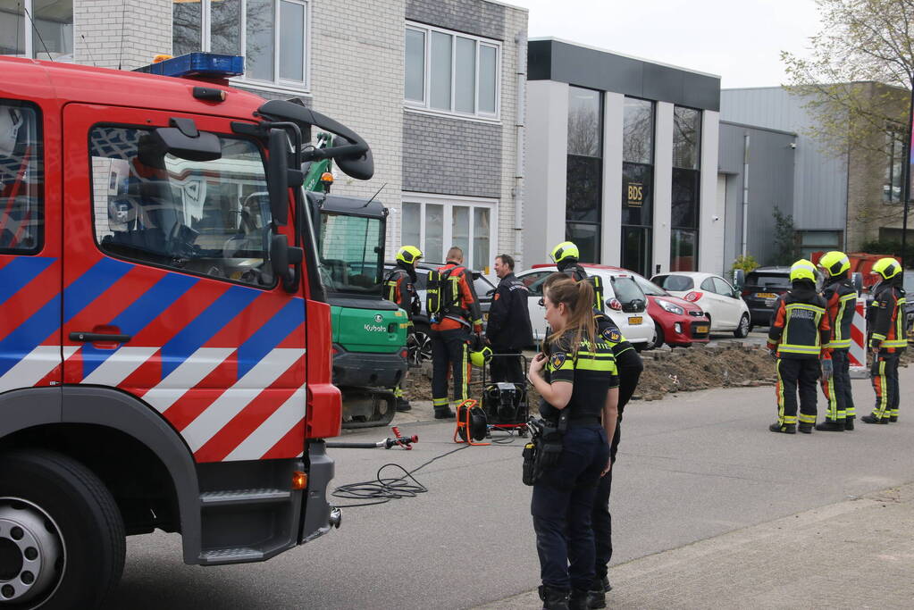 Gasleiding geraakt tijdens graafwerkzaamheden