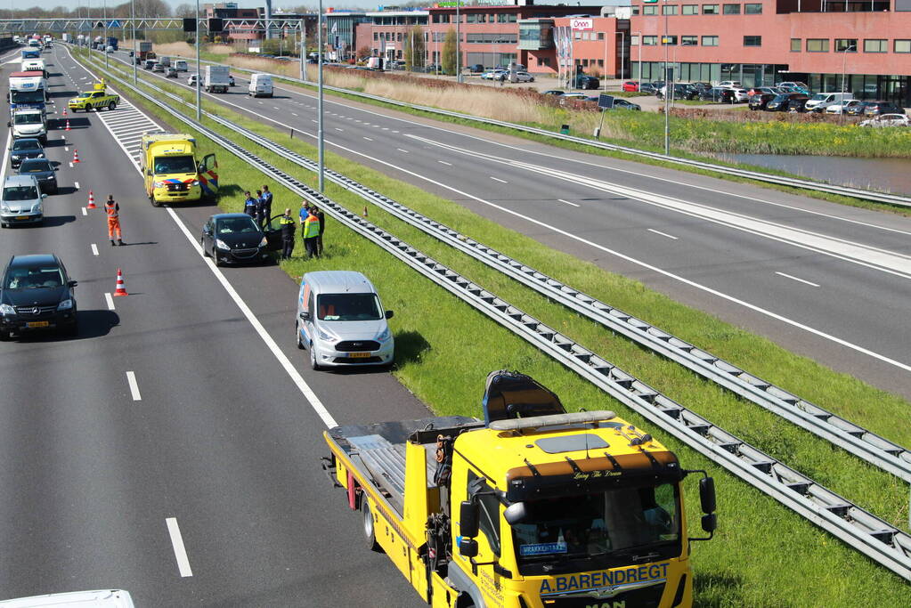 File na aanrijding op snelweg