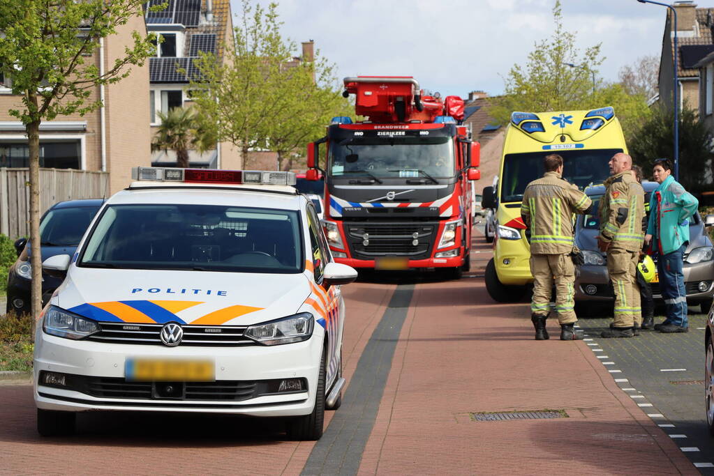 Twee personen op dak van woning