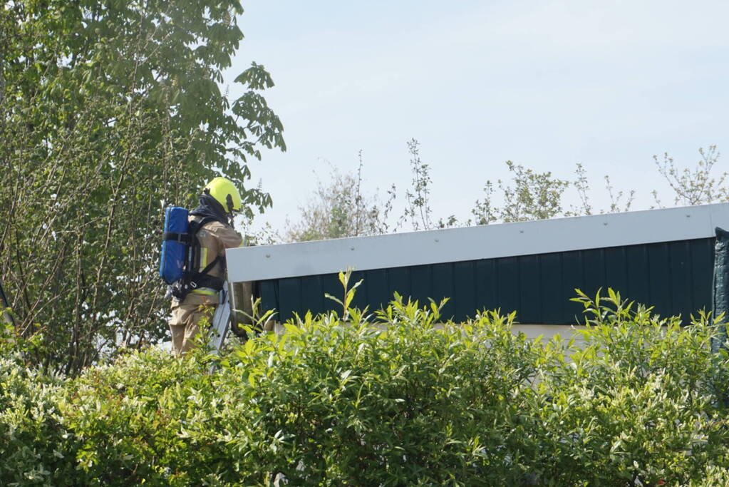 Stacaravan in brand op camping