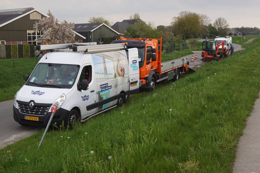 Gedeelte van weg afgezet vanwege waterlekkage