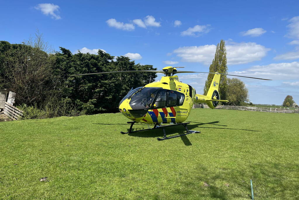 Traumahelikopter landt voor incident