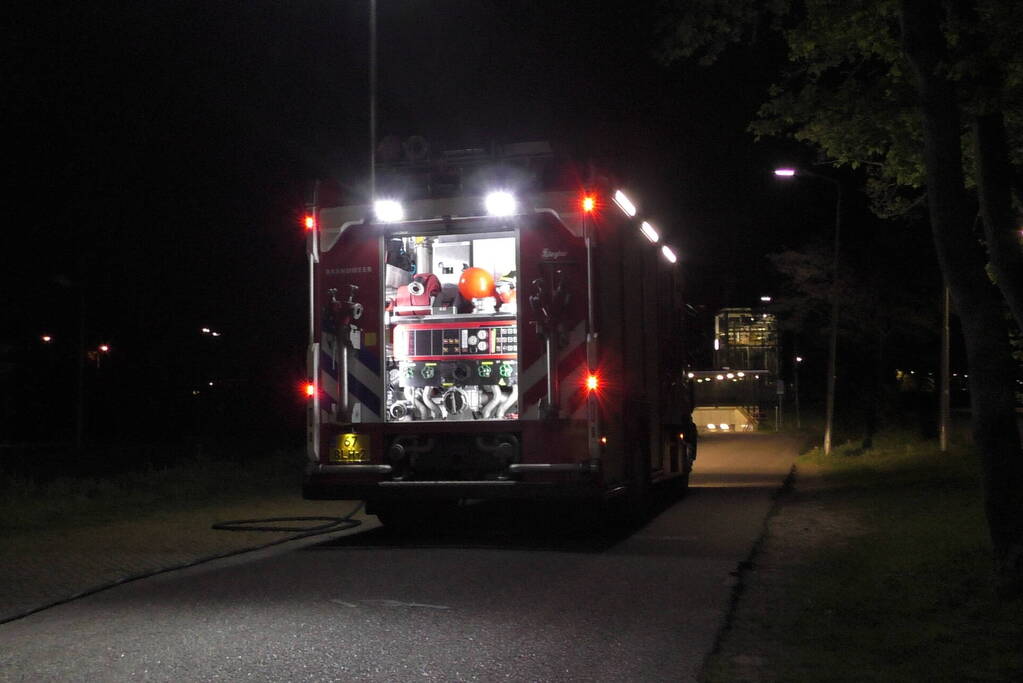 Brand in bouwcontainer