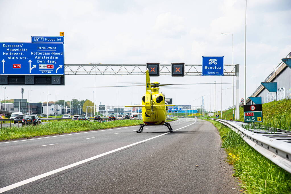 Motorrijder zwaargewond bij ongeval op snelweg