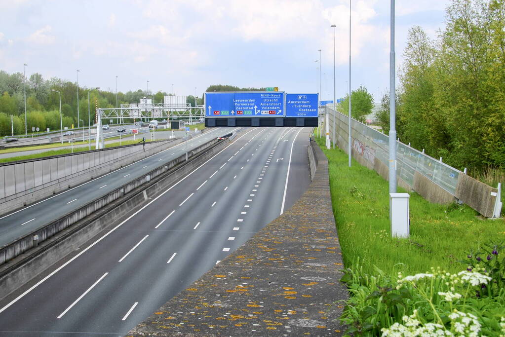 Coentunnel richting Zaanstad dicht