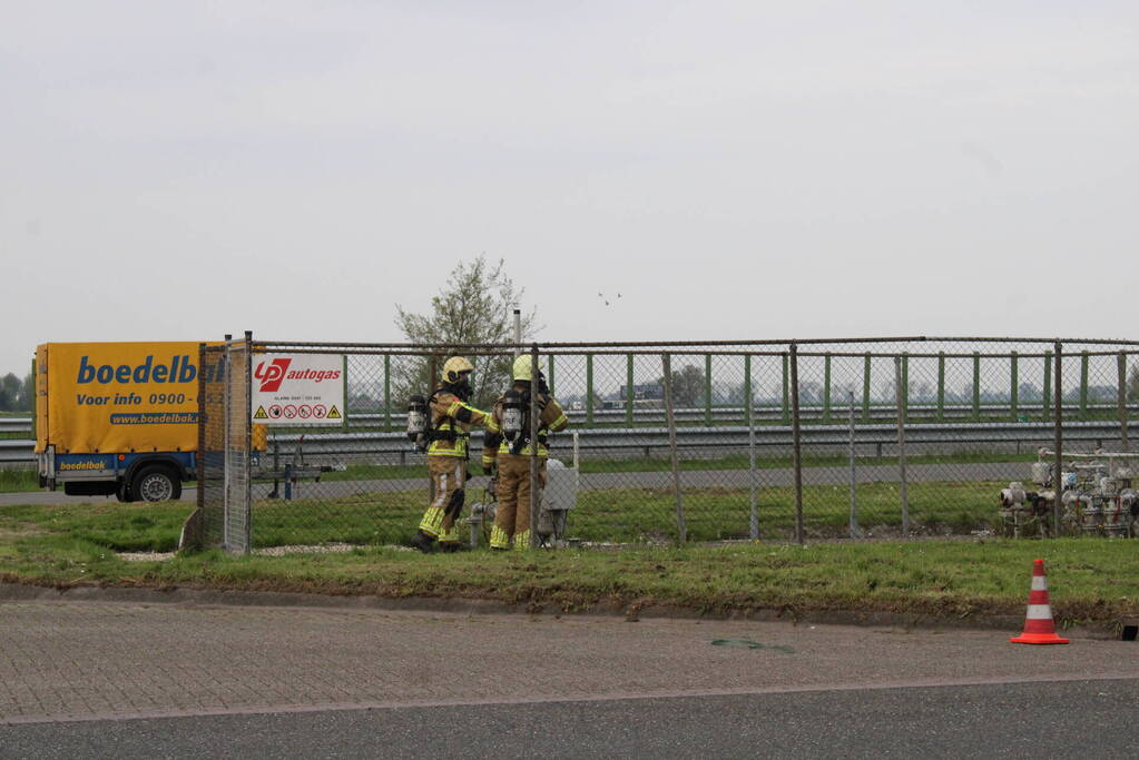 Lekkende LPG installatie bij tankstation