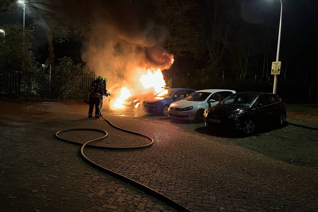 Auto volledig afgebrand in parkeervak