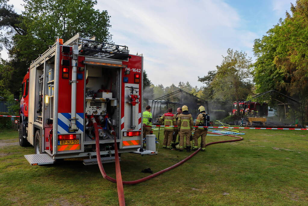 Aanhouding na hevige brand in drie glampingtenten