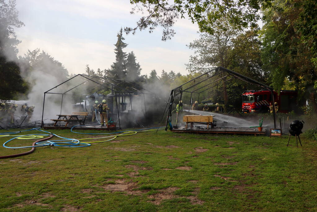 Aanhouding na hevige brand in drie glampingtenten