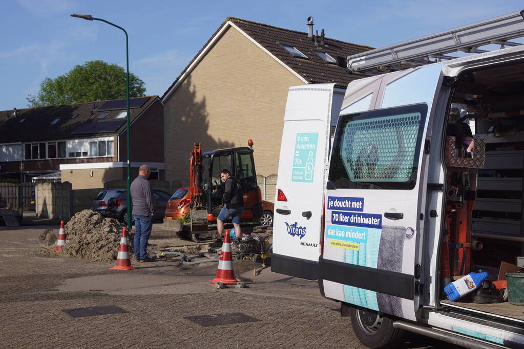 Lage waterdruk door gesprongen waterleiding
