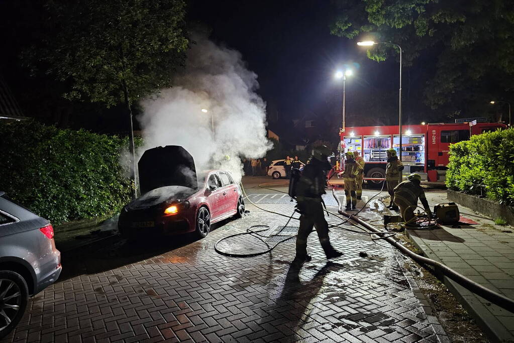 Geparkeerde auto verwoest door brand