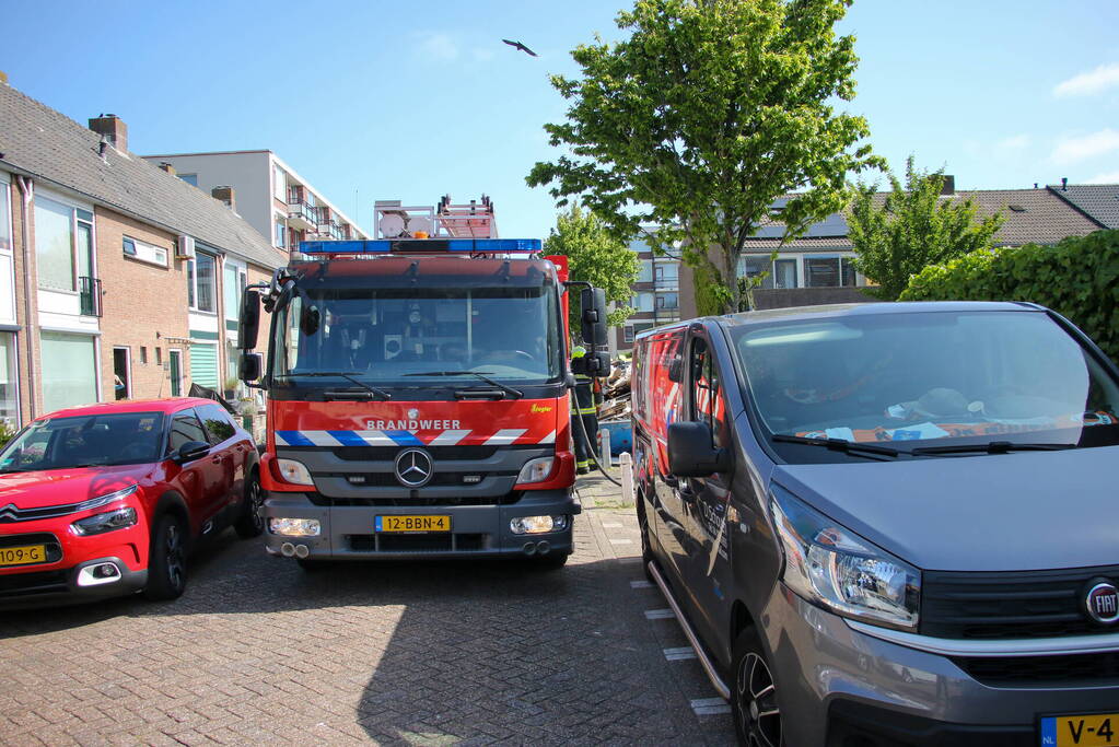 Brand in bouwcontainer snel geblust