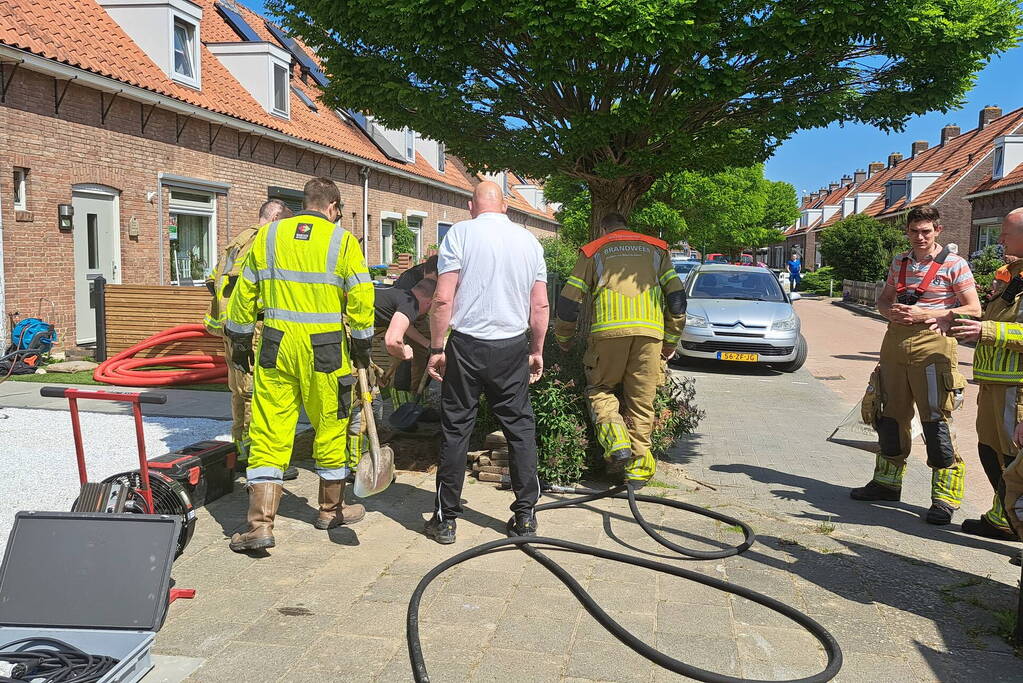 Gaslekkage door boring in meterkast woning
