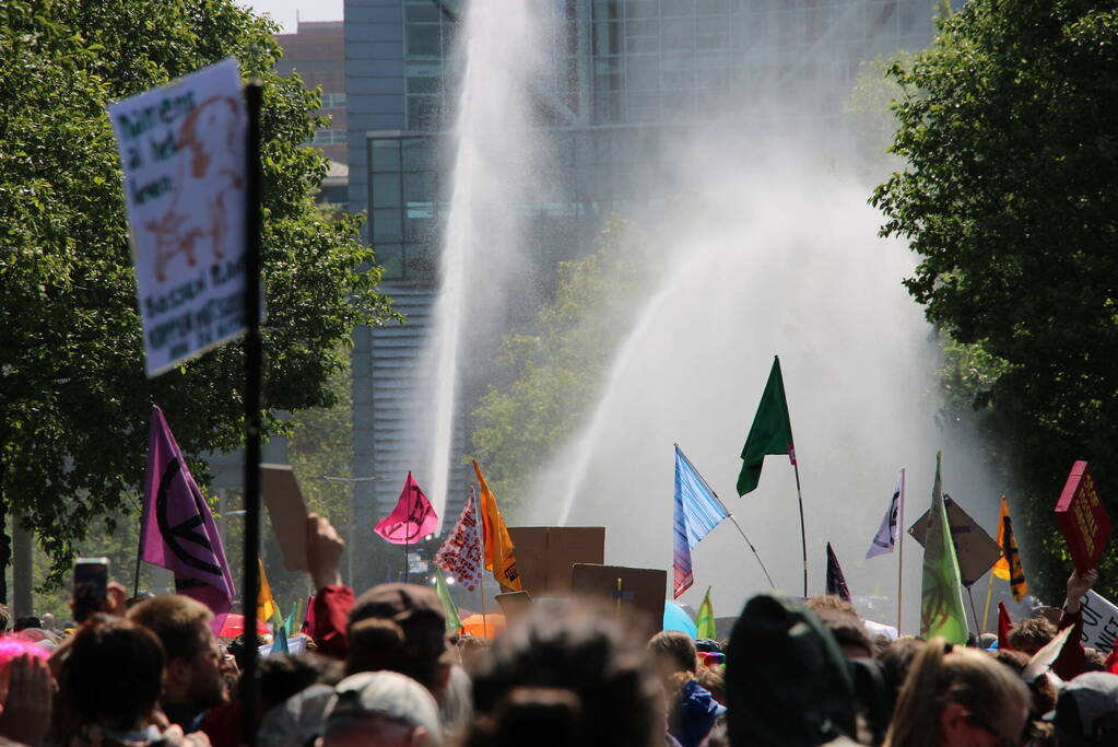 Politie masaal aanwezig bij demonstratie