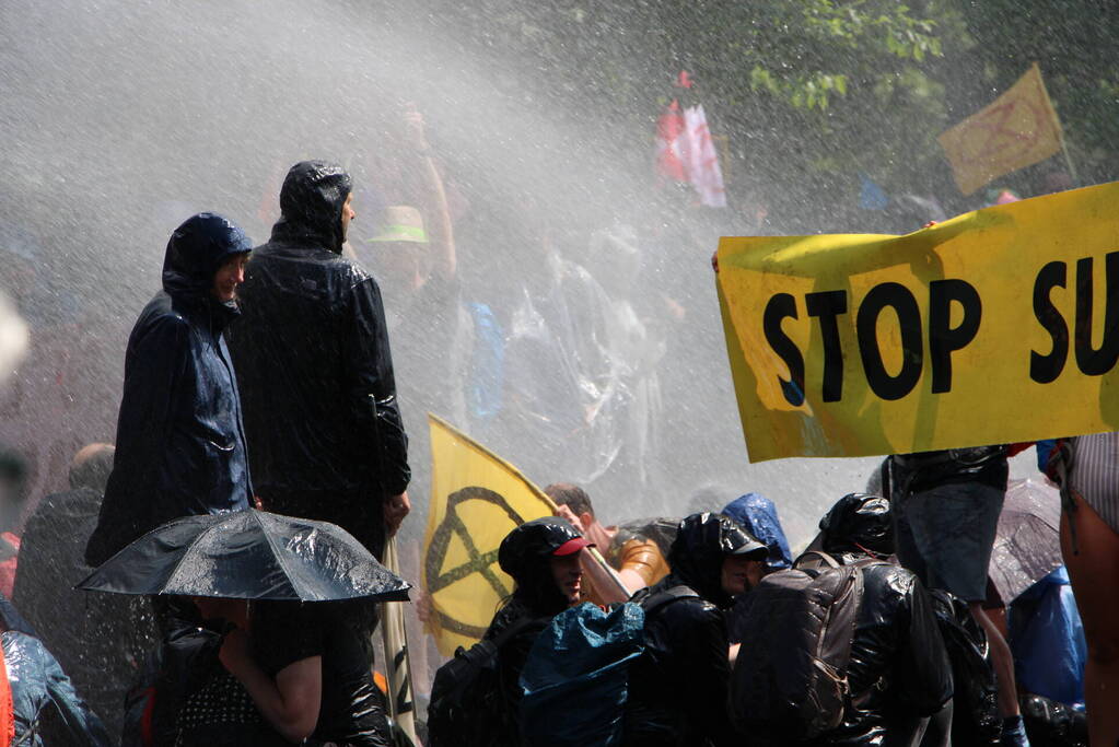 Politie masaal aanwezig bij demonstratie