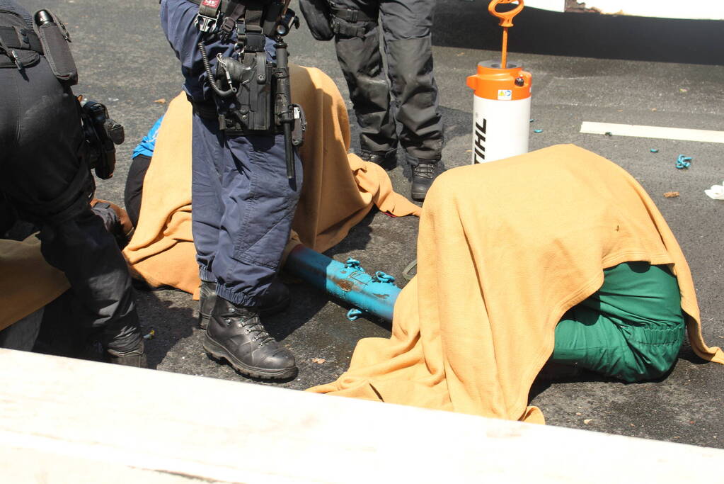 Politie masaal aanwezig bij demonstratie