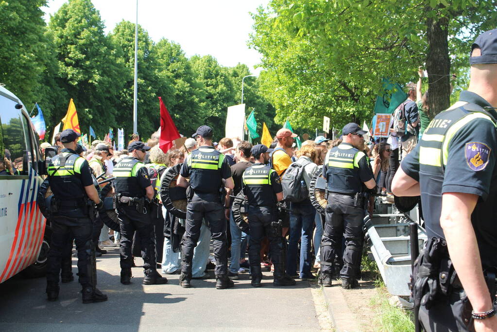Politie masaal aanwezig bij demonstratie