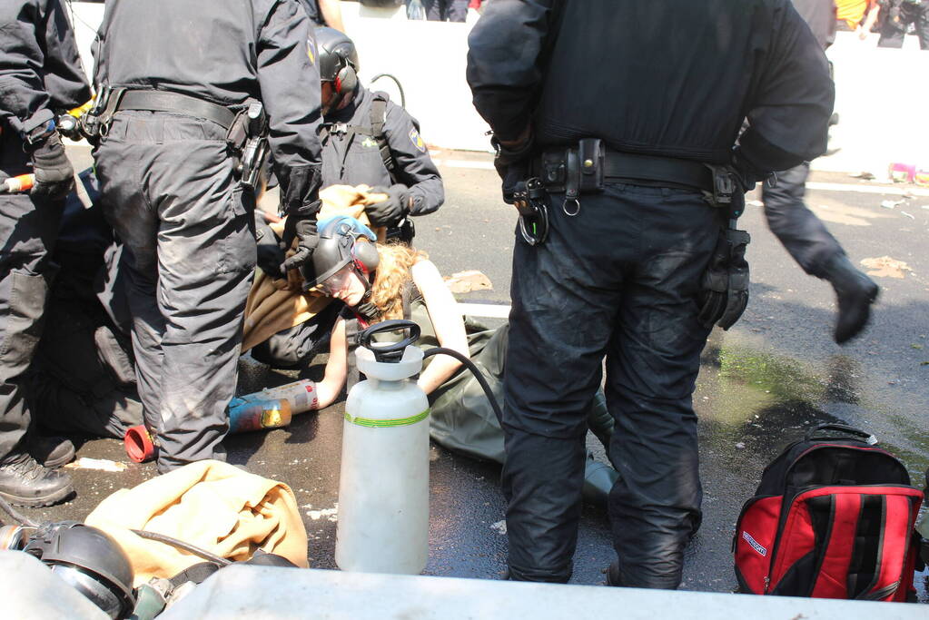 Politie masaal aanwezig bij demonstratie