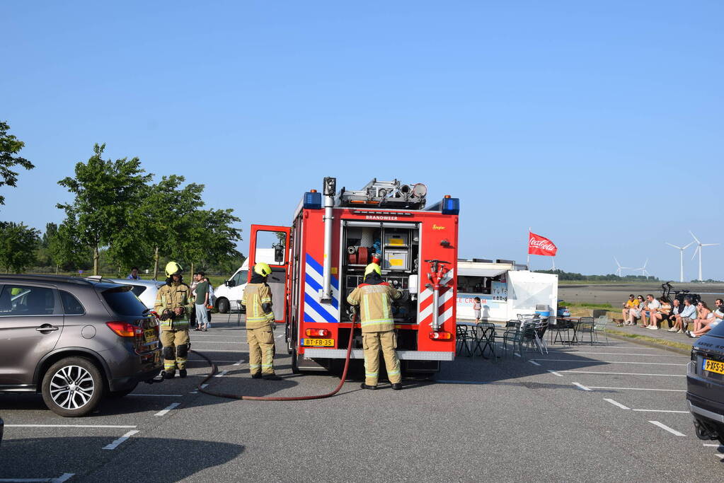 Container in brand door BBQ