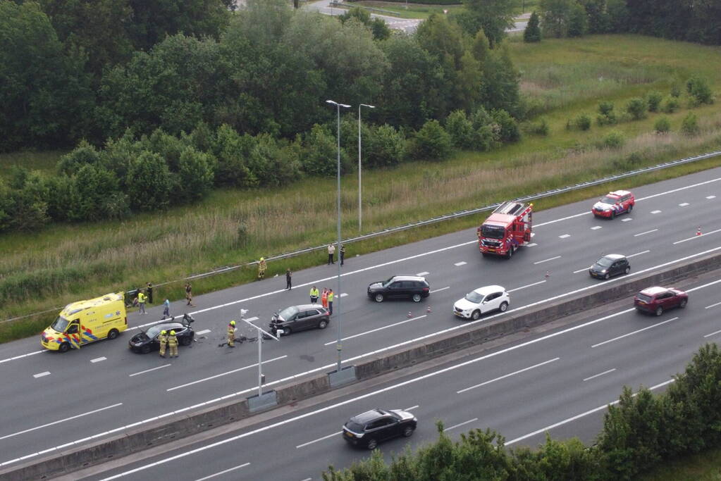 Veel schade bij ongeval op snelweg