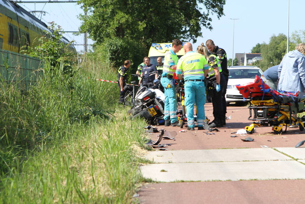 Motoragent betrokken geraakt bij een ongeluk