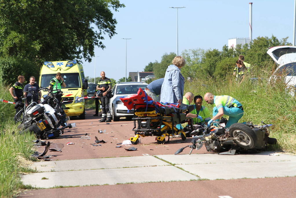 Motoragent betrokken geraakt bij een ongeluk