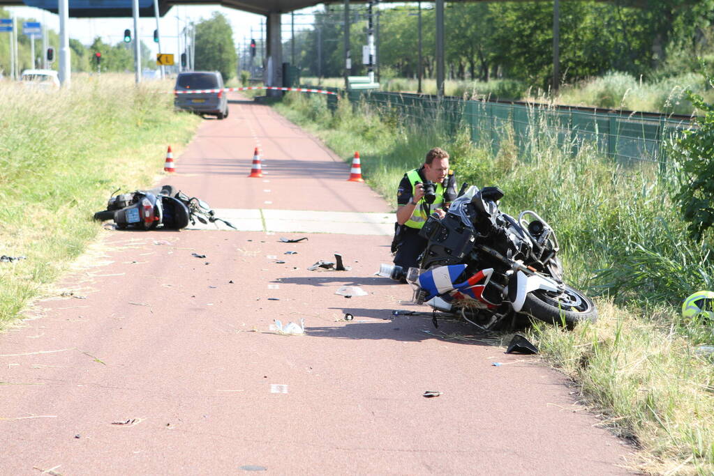 Motoragent betrokken geraakt bij een ongeluk