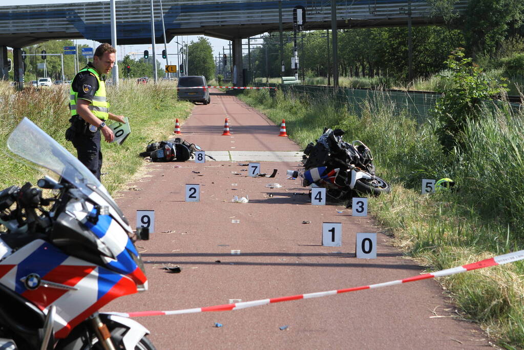 Motoragent betrokken geraakt bij een ongeluk