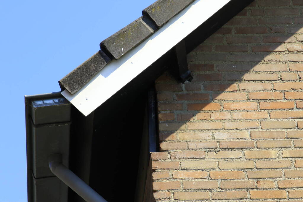 Geldropse brandweer bevrijdt vastzittende vogel onder dak