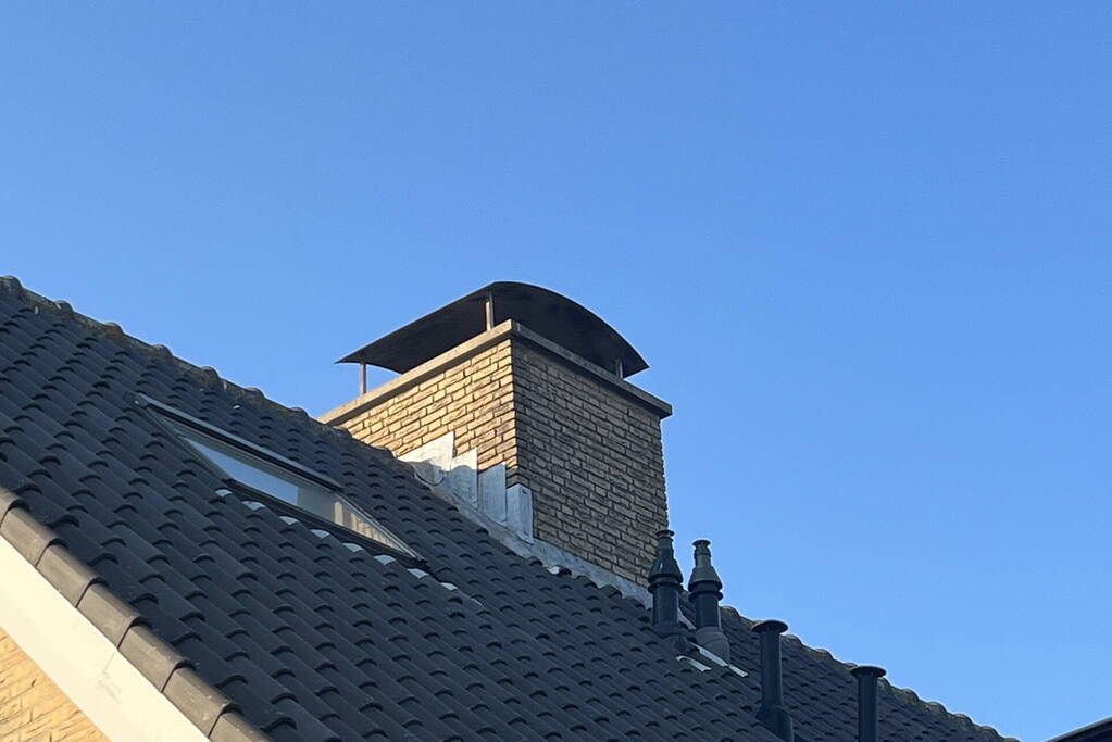 Vogel vast in schoorsteen