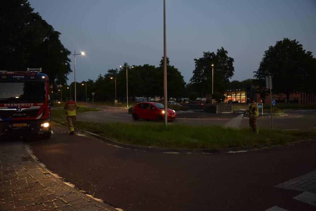 Bermbrand recht tegenover brandweerkazerne