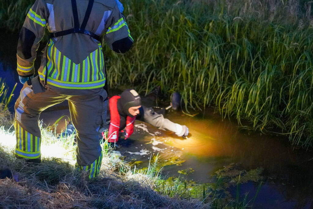 Fiets ligt dagenlang in water