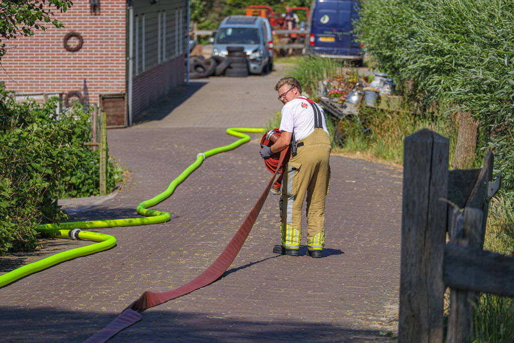 Brand uitgebroken in hooibalen