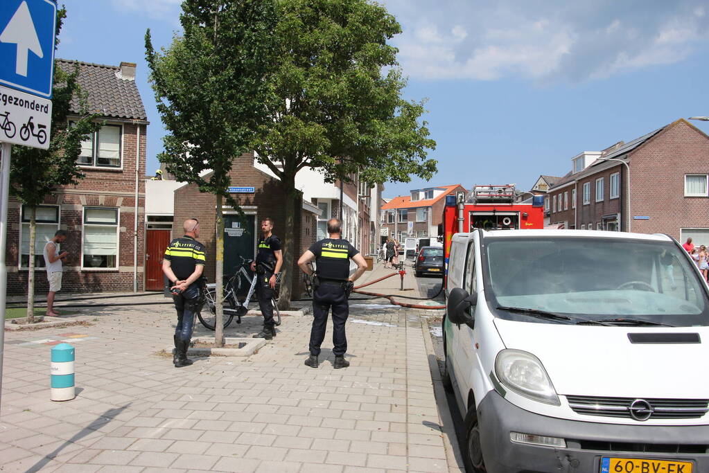 Brand in spuimuur tijdens werkzaamheden