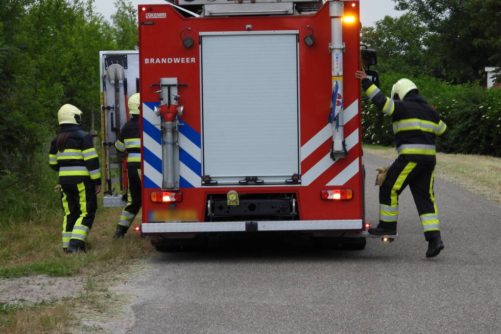 Brandweer ingezet voor paard in een sloot