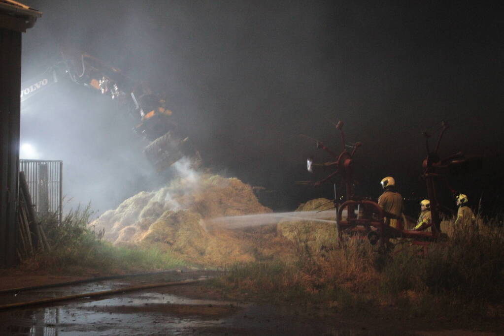 Brand in opslagloods op boerenerf