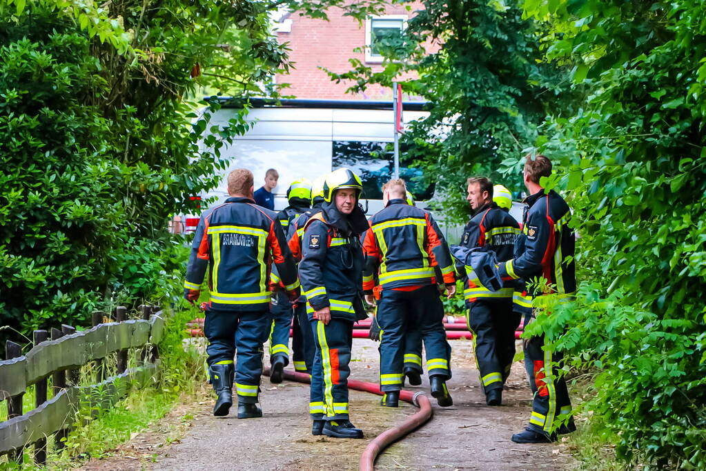 Stapel hout afgebrand