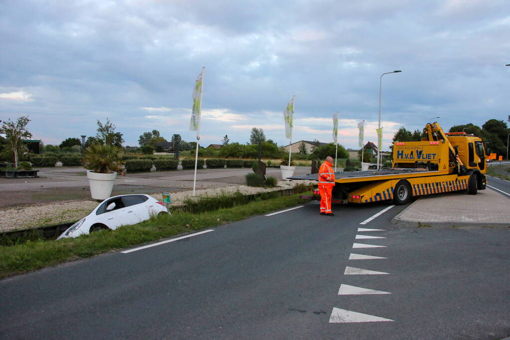 Automobilist raakt te water in sloot