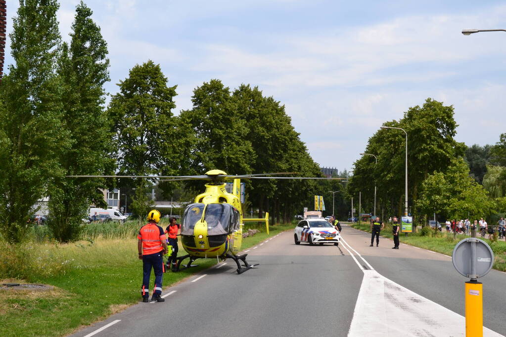 Weg afgesloten vanwege inzet traumahelikopter