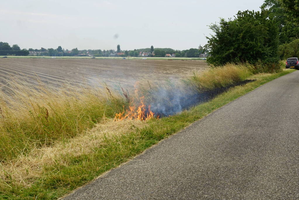 Stuk berm in brand